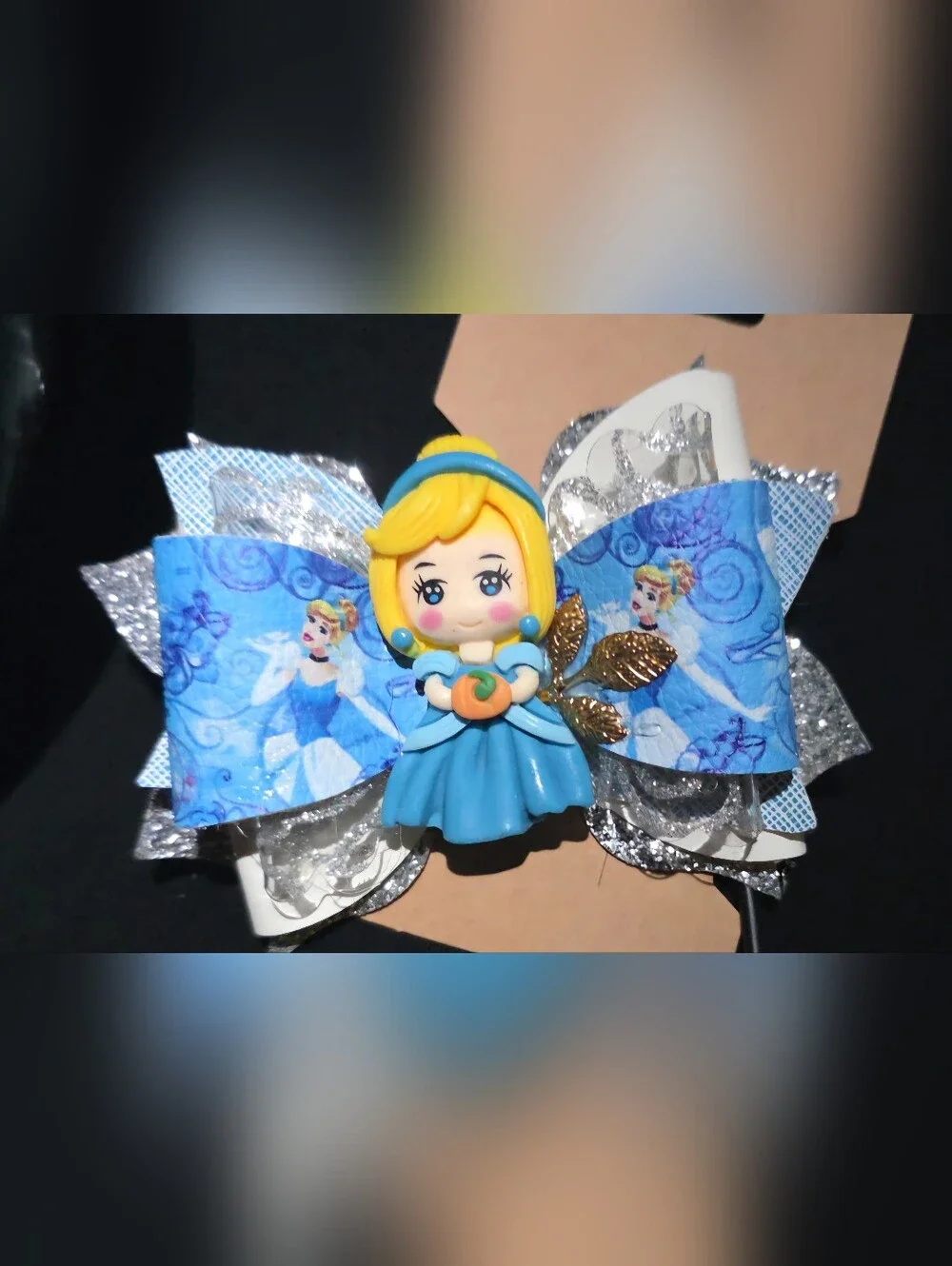 Blue Princess Character Hair Bow for Kids